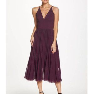 Dress the Population Alicia Mixed Media Midi Dress